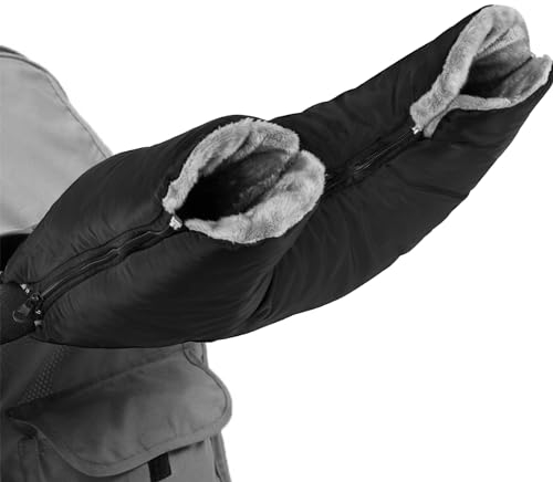 Dioxide Kinderwagen Handwärmer, Handschuhe Handmuff mit Fleece Warme Plüschmaterial Innenseite Wasserfest Winddicht Handwärmer Kinderwagen Universalgröße für Buggy, Kinderwagen Zubehör Winter