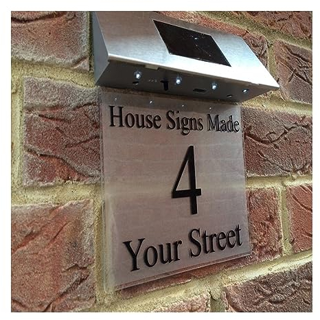 DHAEY Numero de Maison Exterieur, Personnalisez Le Panneau de Maison avec lumière Solaire/Panneau de Maison Moderne/Plaque de Maison/Numéro de Maison