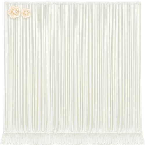 10x12 Ivory Backdrop Curtains for Wedding Party Wrinkle Free Backdrops Curtain Drapes Fabric Decorations Photo Back Drop Cloth for Baby Shower Photography Stage Reception 5ft x 12ft,2 Panels