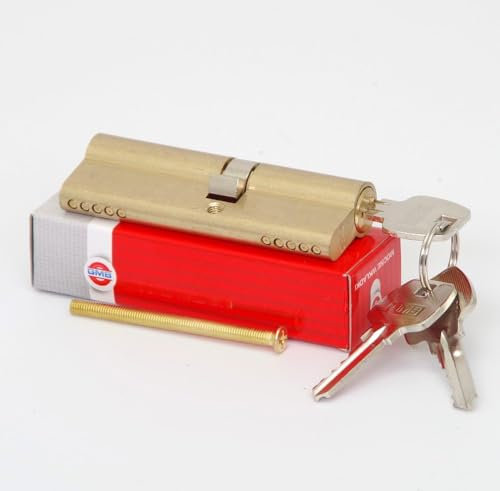 pokm toolsmarket - Zylinderschloss 40/40 mm, mit 50 Schlüssel, Türschloss aus Messing, Profilzylinder EU- Produktion, von 3 bis 50 Schlüssel zur Auswahl, Schloss für Haustür