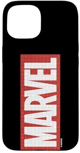 Hülle für iPhone 15 Marvel Classic Brick Logo mit Superhelden-Symbolen