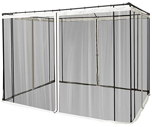 DecHome - Telo per Gazebo, Zanzariera, 302x207 cm, Nero, Beige