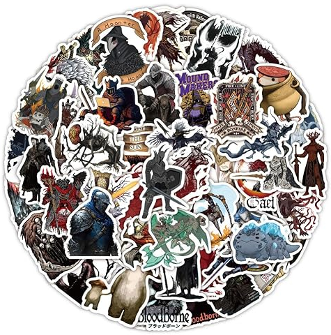 50 Stück Dark Souls Aufkleber Pack Dark Souls Sticker Set wasserdichte Vinyl Sticker für Laptop Kinder Autos Motorrad Fahrrad Skateboard Gepäck Koffer Computer Aufkleber Graffiti Decal