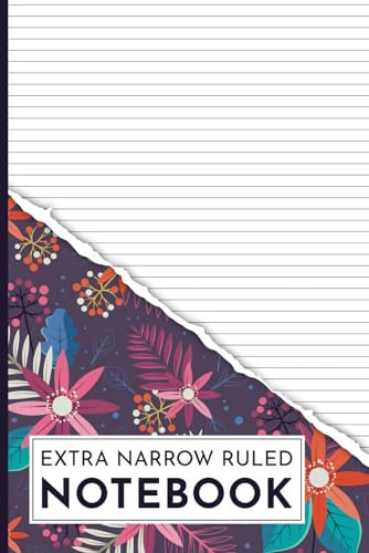 Extra Narrow Ruled Notebook: Ultra Narrow Lined Notebook for College Students, Office Work, Personal and Professional