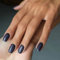 Ceboic 24 Pièces Faux Ongles Court Carré Français Couleur Pure Press on Nails Naturel Ongles Artificiels Couverture Complète Acrylique Faux Ongles à Coller pour Femmes et Filles - Bleu Marine