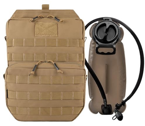 VOTAGOO GEAR Tactical Molle Hydration Pack with 3L Inner Bladder - Lightweight Water Reservoir Bag for Molle Vest Backpack, for Hiking, Hunting