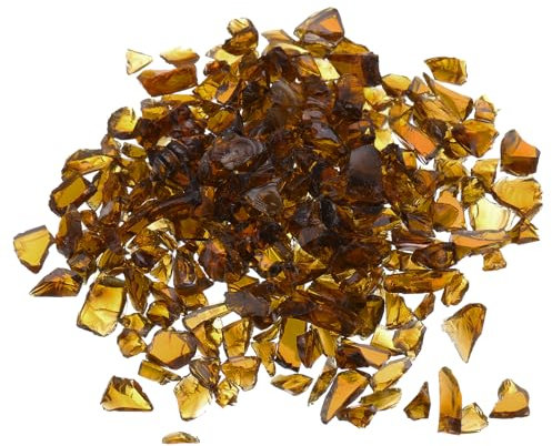 sourcing map Gravier décoratif en verre 3-6 mm 450 g Pierre de sable irrégulière ambre foncé pour décoration de plantes d'aquarium