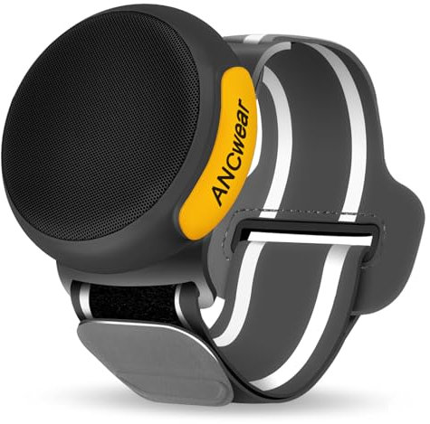 ANCwear Wearable Bluetooth Speaker Wireless,Wrist Watch Speaker with Microphone, White Noise Machine (17 Sounds), Water-Resistant, Portable Speaker for Running,Hiking,Outdoor Sports(Black)