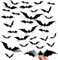 WeddHuis 48 Pièces Décoration Halloween 3D Chauve-Souris, Autocollants Muraux, PVC Imperméable, Effrayant, Amovible DIY Déco Halloween pour Fenêtres (4 Tailles Différentes) (Noir)