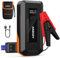 ANSODY 3000A Booster de démarrage pour Voiture (jusqu'à 10L essence/8L Diesel) - Powerbank 12V avec câbles de démarrage, LED et Chargeur Portable pour Batterie de Voiture (Orange)