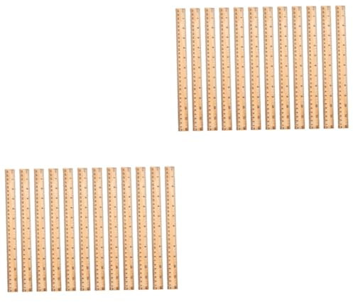 SHINEOFI 24 Piezas Regla De Madera Regla Portátil Para Niños Los De Oficina Kit De Regla Carpintería Regla De Medición Regla Recta a Granel Conveniente Regla Para Niños