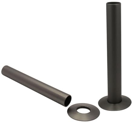 130mm Pipe Sleeves/Shrouds/Covers & Collars (Pair) - Brushed Gunmetal