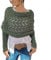 Scarf with Sleeves for Women, Knitted Cable Wrap, Girl Ladies Multifunctional Hollow Out Knitted Crochet Cocoon Shrug with Sleeves (Grey Green, One Size)