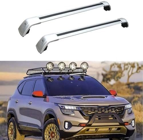 CaoYH Dachgepäckträger Dachträger Kompatibel Für KIA Seltos 2020 2021 Transport Einer Dachbox Fahrradträger Aluminium Dachträger Relingträger