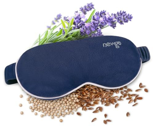 NEWGO Heated Compress Mask for Dry Eyes - Microwave Heat Therapy Pad for Blepharitis, Stye Treatment and Eye Fatigue Relief (Dark Blue)