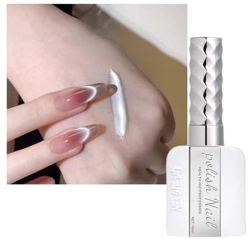Crystal White Cat Eye Gel Polish, Holographic Glitter Magnetic Gel Polish UV Gel Nail Polish Soak Off UV/LED Nail Polish Salon Manicure and Nail Art DIY at Home 10ML(0.56OZ)