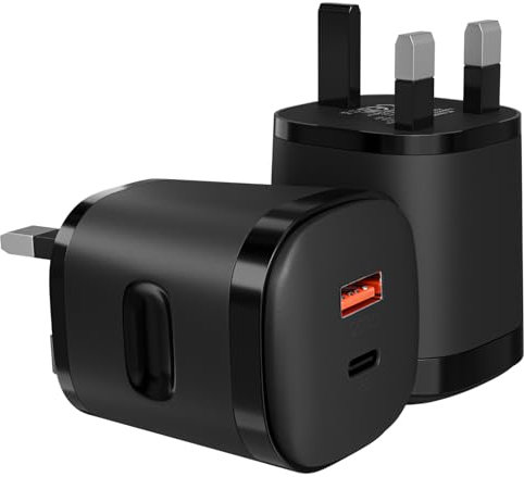 Galaxy A15 /15 5g Charger Plug, USB A + Type C Fast Charger 20W USB C Travel Fast Charging Power Adapter With Dual Ports Plug USB C Phone Charger For Samsung Galaxy A15 /15 5g (Black)