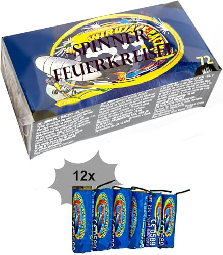 h2i Fire Spinner - Bodenwirbel | 72 Stück | Party Spaß für Klein & Groß I für Silvester, Halloween & Party Mitbringsel | Kinder & Jugendfeuerwerk | o | Ganzjahresfeuerwerk Kat. F1