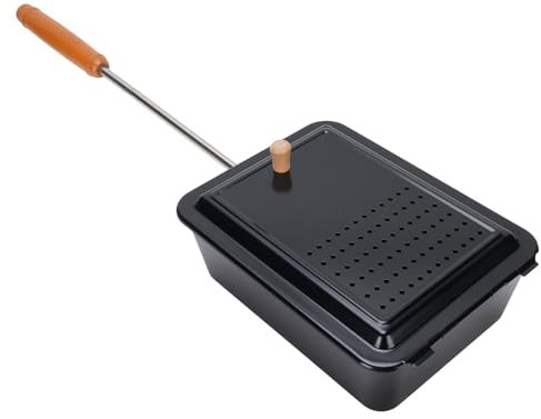 Popcorn -Grillschale mit Holzgriff, Manuelles Popcorn -Pfanne Handzubereiten Snacks Hersteller, Sogar Wärmeverteilung, Ideal für Familiencampingreisen, Sammeln