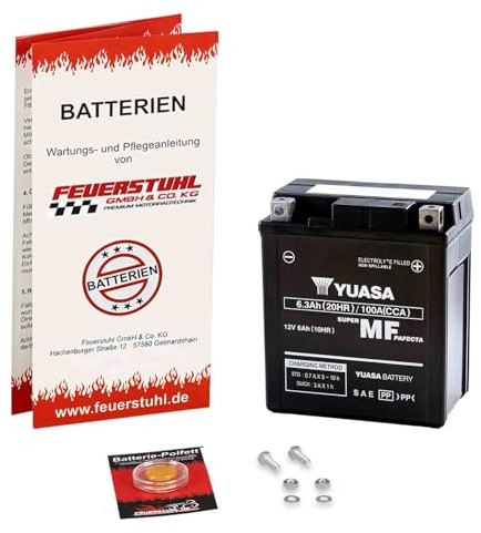 Batterie passend für Vespa Primavera 50 4T, 2014-2024, wartungsfrei | AGM, einbaufertig, startklar, auslaufsicher, Erstausrüsterqualität von Yuasa, inkl. 7,50€ Batteriepfand
