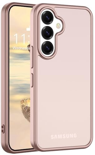 Yoawiful für Handyhülle Samsung Galaxy S24 Hülle Mattierte Durchscheinende Samsung S24 Hülle Militärstandard FallSchutz Schutzhülle Ultradünne Anti Kratzer Anti-Fingerabdruck S24 Case 5G rosa
