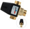 Zilimontt Mitigeur Thermostatique, Robinet Mitigeur Thermostatique en Laiton DN25 3 Voies pour Douche Système de Chauffage Solaire Contrôle de la Température de l'eau (DN20)