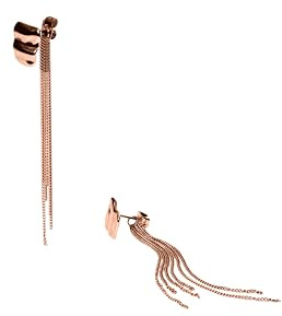 Purelei® Allure Ohrringe Damen – Elegante Statement-Ohrringe mit filigranen Ketten – Edelstahl 14K/18K vergoldet oder Silber – 65 mm lang – Minimalistischer Schmuck (Rosegold)