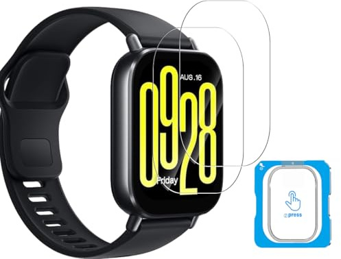 Jaavkkma 2 Piezas Protector Pantalla para Xiaomi Redmi Watch 5 Active Cristal Templado, Dureza 9H/Sin Burbujas, Película Protectora para Redmi Watch 5 Active - HD Transparente Vidrio Templado