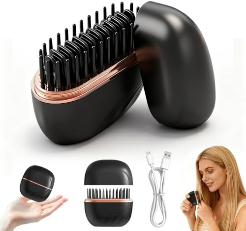HOVCEH Cepillo Alisador, Hair Straightener de 3 Niveles, Pequeños Alisadores para el Cabello para Niñas Mujeres Vacaciones Fiestas Viajes Citas Diario