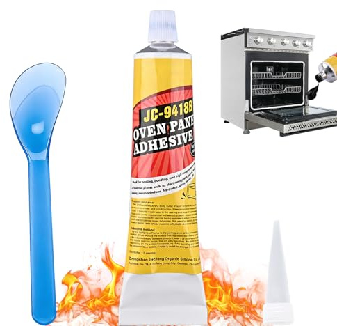 Colle Haute Temperature Four 100ml Colle Joint Poele a Bois, Silicone Haute Temperature Résistant à la Chaleur Forte Adhérence pour Fours Cheminées Poêles Boucliers Thermiques Noir avec 1 Spatule