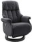 Robas Lund Relaxsessel Calgary Comfort L , bis 130 kg belastbar, drehbarer Fernsehsessel mit Liegefunktion, Echtleder schwarz, Gestell Holz schwarz