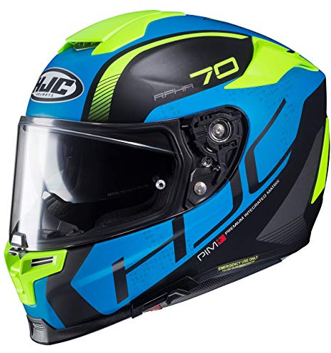 HJC RPHA 70 VIAS MC2SF Motorcycle Helmet, Black/Blue/Yellow, Size S, 2431_25632