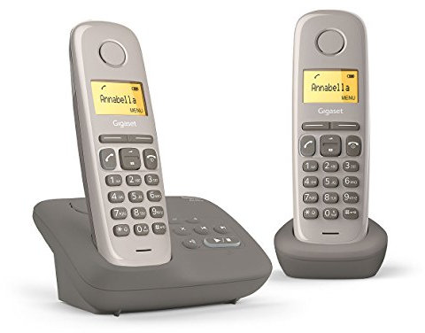 Gigaset AL170A Duo Téléphone fixe sans fil DECT/GAP Répondeur Taupe [Version Française]