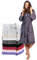 Twinzen Peignoir de Bain Femme - XS - Gris Foncé - 100% Coton avec Capuche - Certifié OEKO-TEX® - Robe de Chambre Eponge 2 Poches, Ceinture - Doux, Absorbant et Confort