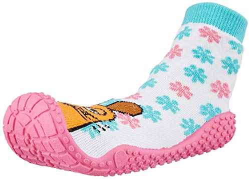 Playshoes Unisex Kinder Aqua-Socke die Maus, weiß/rosa
