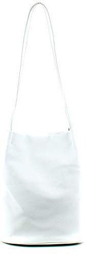 AOSSTA Borsa tote da donna, alla moda, di medie dimensioni, tinta unita, morbida, in finta pelle, borsa a tracolla, borsa a secchiello, bianco, Medium