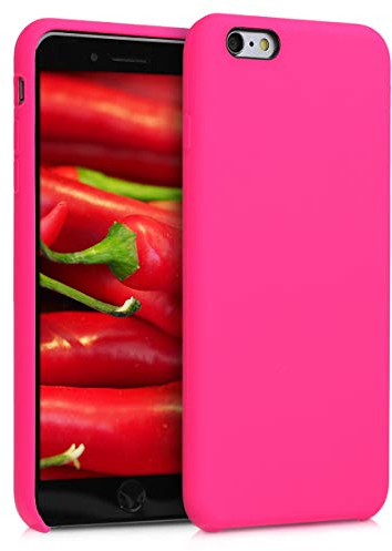 kwmobile Cover per Apple iPhone 6 Plus / 6S Plus Custodia - Back Case per Smartphone in Silicone TPU - Protezione Gommata - rosa shocking