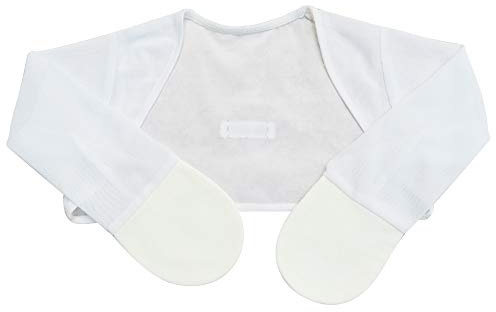 EDENSWEAR Zinc-Infused Summer Mesh Mitten Sleeves for Kids with Eczema (White, 24 Months)