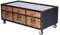 Mesa de centro Fabrik LOFT – Mesa industrial | Tapa de cristal con cajonera | Madera y metal | 6 cajones | Mesa vintage sobre ruedas Lof027 Palazzo Exclusive