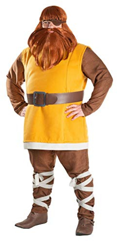 Maskworld Halvar - Vater von Wickie Kostüm - Wams, Hose mit Beinschnürung, Gürtel & Augenklappe - Größe: M - Wikinger Verkleidung für Karneval, Fasching & Motto-Party