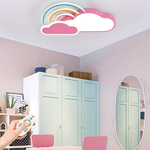 LED Deckenleuchte Kinderzimmer Weiße Wolken Regenbogen Jungen Und Mädchen Deckenleuchten Einbau Baby Deckenlampe Schlafzimmer Für Cartoon Acryl Lampshade Kronleuchter Kinder Zimmer Deckenlich,Rosa …