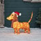 Lights4fun Bassotto Luminoso con 80 LED Bianco Caldo Figura Natalizia di 65 cm Decorazione di Natale per Interni ed Esterni