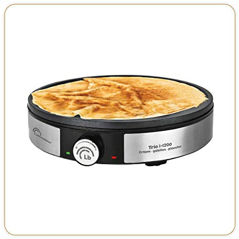 LITTLE BALANCE 8383 Maxi-Crêpes Trio i-200 - Crêpière électrique 3 en 1 : Crêpes, Galettes, Plancha - Thermostat réglable - 1200 W - Finition Inox
