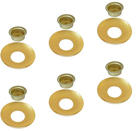 Auswahl Sorte + Menge - Kerzentülle Kerzeneinsatz Kerzenhalter Tropfenfänger aus Metall, für Baumkerzen, Puppenkerzen, Pyramidenkerzen Tafelkerzen u. Teelichter - 6 Stück Tülle + Tropfenfänger 14 mm