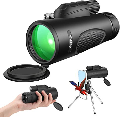 Kitlay Upgrade Monocular Telescope High Power 10x42 Lower Night Vision Monocular with Phone Holder & Tripod-FMC Lens & BAK4 Prism for Bird Watching Camping Wildlife Traveling