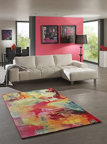 the carpet Monde Moderner Designer Wohnzimmer Teppich, Weicher Kurzflor, Blickfang, Farbenfroh, Abstrakt, 160 x 230 cm