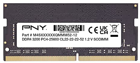 PNY 8GB Performance DDR4 3200MHz CL22 1.2V Memoria per notebook (MN8GSD43200-TB)