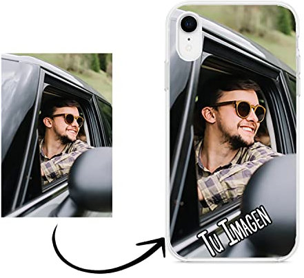 Kartoon Kase Funda Personalizada para iPhone X/XS con Foto | Carcasa Transparente con Dibujo y Texto | Funda Flexible
