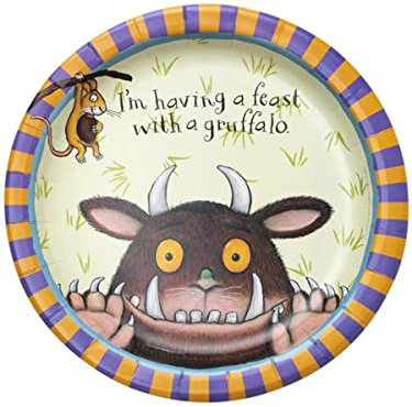 Smiffys The Gruffalo Tableware Party Plates x8 23cm Diameter, Officially Licensed Gruffalo Fancy Dress, Child Dress Up Party Goods