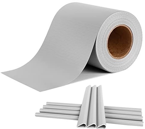 LZQ Brise-vue en PVC avec 60 clips de fixation - Opaque - Pour clôture de jardin - 130 m x 19 cm - Gris clair